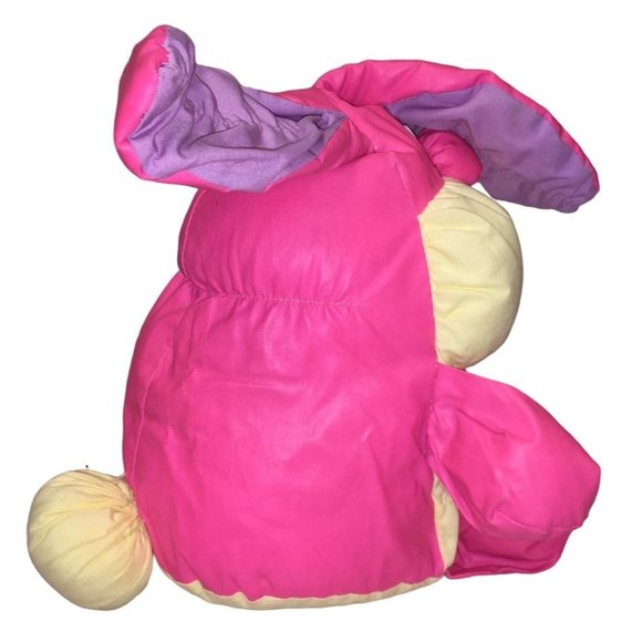 RUSS Berrie & Co Plump Pink and Yellow Fabric Rabbit - Puffy Plush with Unique L - Picture 6 of 10